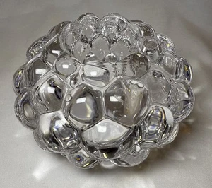 Orrefors Sweden Hallon Raspberry Crystal Votive Candle Holder Bubble Design 4" - Picture 1 of 6