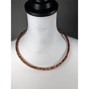 Copper cuff necklace oxidized handcrafted see measurements in photos S,M,L - Picture 1 of 15