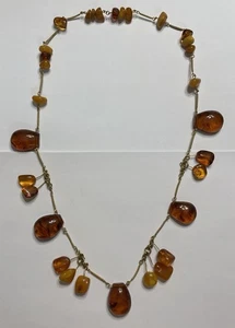VINTAGE MIDCENTURY MODERNIST BALTIC AMBER NECKLACE 30” CHUNKY 69 GRAMS - Bild 1 von 8