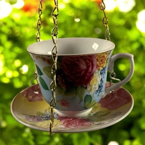 Best for Birds hängende Teetasse & Untertasse Vogelfutterhaus Blumendesign Neu im Karton Esschert - Bild 1 von 7