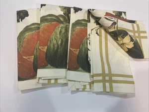 4 Williams & Sonoma Napkins 20 x 20" NWOT Fall Colors Pumpkins 406 - Picture 1 of 6