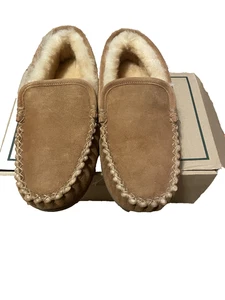 Women's LL.Bean Suede, Soft, Lamb Fur Slippers Size 8 NIB - Picture 1 of 3