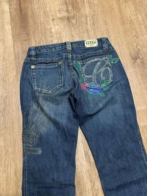 Coogi Jeans Womens 26x32 Australia Rhinestones Eagle Flowers New Tags Y2K - Image 1 of 4
