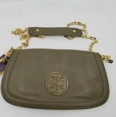 Tory Burch Amanda Leather Crossbody Clutch - Green - Image 1 of 3