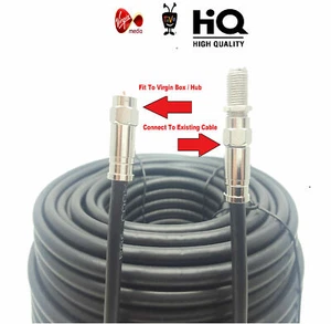 Cable de extensión de banda ancha 40M Premium Virgin Media Sky TV negro Tivo y Superhub - Imagen 1 de 6