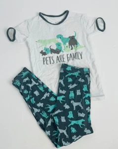 Kickee Pants Kids Pets Family 2 Piece Pajama Short On Set Dog Cat Bunny Stone 5 - Picture 1 of 10
