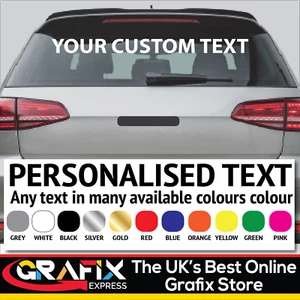 Custom Text Any Text ANY COLOUR CAR Windscreen Shop window Sticker Vinyl Decal - Picture 1 of 4