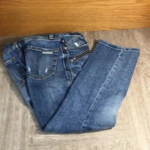Rock & Republic Cropped Kendall Jeans Damen Gr. 2 Blau Denim 5 Pocket Distressed - Bild 1 von 9