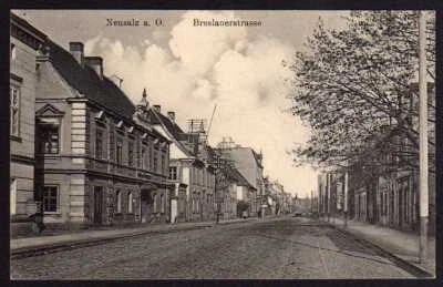 54907 AK Neusalz Oder 1914 Breslauerstrasse Nowa Sol, gelaufen - Bild 1 von 2