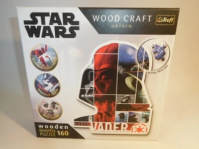 + GE1362 Trefl 20190 Wooden Jigsaw Puzzle Shaped STAR WARS DARTH VADER 160 19.1x23.3cm NEW - Image 1 of 3