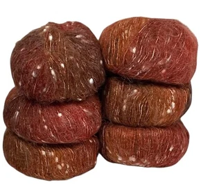 Glamour Fairy Lot 6 Dot Mohair Yarn Gradient 50g Each Rainbow Colorful - Picture 1 of 2