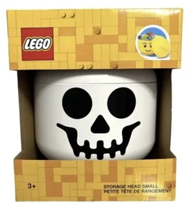 LEGO Storage Head Small White Skeleton Skull Container Halloween Decor 6"x7.5" - Picture 1 of 3