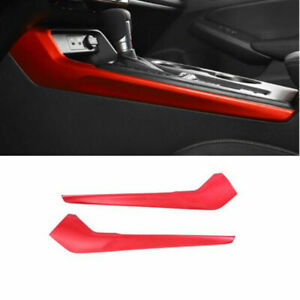 Red 2X Gear Shift Box Panel Side Stipe Trim For Honda Civic 2022 11th Gen Sedan