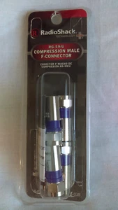 Radioshack Compression Male F-Connector for RG-59/U 278-035 2-pack - Picture 1 of 1