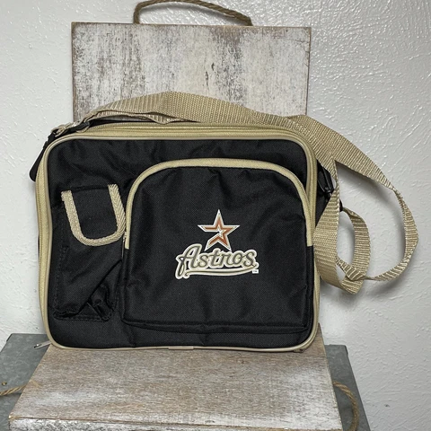 Vintage Early 2000's MLB Houston Astros Insulated Lunch Bag Kraft Red Stars New Cover