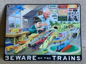 Beware Of The Trains - Vintage Style Metal Wall Hanging Sign - Picture 1 of 2