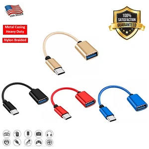 USB-C 3.1 Type C Male to USB 3.0 Type A Female OTG Adapter Converter Cable Cord - Photo 1 sur 12