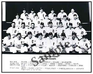 MLB 1945 Detroit Tigers World Champs Team Picture with Names 8 X 10 Photo Pic - Picture 1 of 1