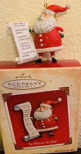 SANTA CLAUS LIST Ornament Christmas 2004 Hallmark So Much To Do List - Picture 1 of 3