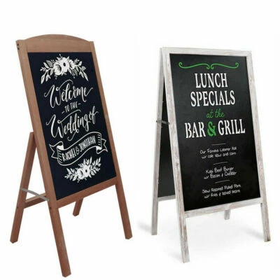 Wood Frame Cafe Restaurant Bar Sidewalk Chalkboard Easel Menu Wedding Sign Board - Image 1 of 4