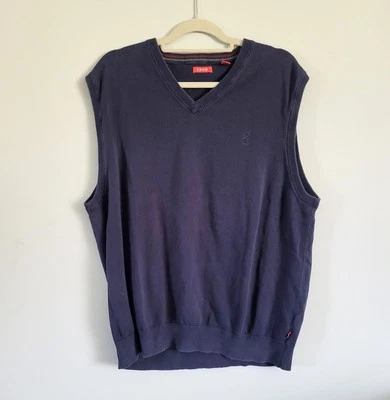 IZOD V-Neck Sweater Vest Men's XL Blue Pullover Knit Sleeveless Golf TG XG XL - Image 1 of 3
