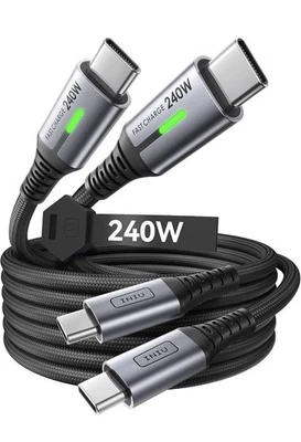 USB C to USB C Cable 240W Fast Charging 6.6ft 2-Pack Type C Charger Cord - Image 1 of 4