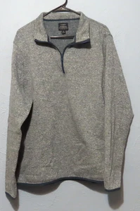 J. Crew Authentic Pullover Herren XL meliert Fleece Half-Zip Pullover grau BD998 - Bild 1 von 7