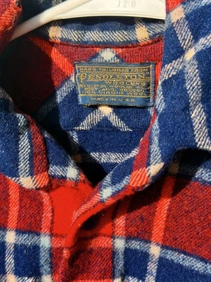 Vintage Pendleton Woman's Plaid Collar Button Down Wool Shirt Flannel - Image 1 of 4