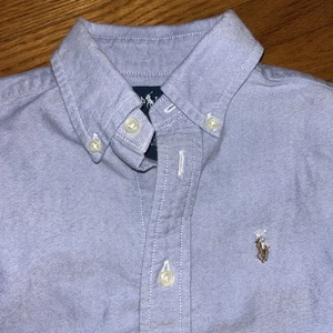 Polo Ralph Lauren Button Down Shirt Youth Size 4 Blue Cotton Classic Fit T8 - Picture 1 of 6