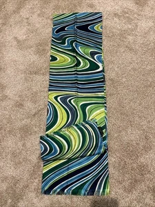 Vintage Henri Bendel new york Green Colorful Abstract Geometric scarf 10.5”x 70” - Picture 1 of 6
