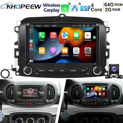 7 Zoll Android 15 Autoradio Apple Carplay GPS Navi WIFI Für Fiat 500L 2013-2019 - Bild 1 von 4