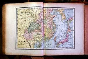 1888 ALTE GEOGRAPHISCHE KARTE: CHARTA VON CHINA MIT. INSEL JAPAN, FORMOSA.AETNA - Bild 1 von 2