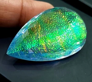 Multi- Color Monarch Opal Doublet 93.70 Ct Pear Cut Flawless A++ Loose Gemstone - Picture 1 of 7