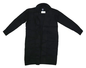 Gap Long Sleeve Sweater Open Cardigan CashSoft Duster Black Womens M - Picture 1 of 12