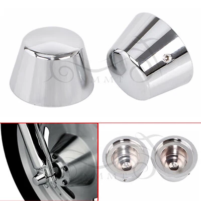 Cubierta de tuerca de eje delantero 2 piezas tapa de perno para Harley Davidson Dyna Sportster Softail EE. UU. Foto 1 de 4
