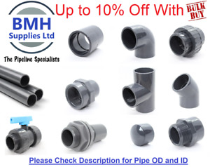 PVC-U Inch Pressure Pipe & Fittings Solvent Weld 1/2" to 2" WRAS. Bulk Discounts