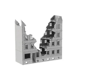 BERLIN GRAND IMMEUBLE RUINES 02 - 3D PRINTED Wargame Terrain Bolt Action WWII01 - Imagen 1 de 5