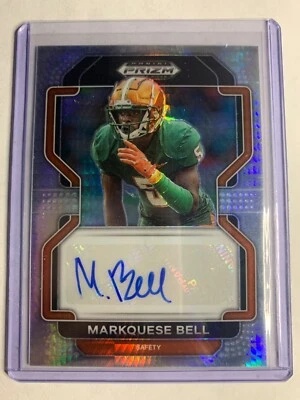 2022 Panini Prizm Draft Picks Autographs Silver Hyper #83 Markquese Bell Auto - Image 1 of 2