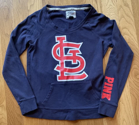 St. Louis Cardinals Size L Blue Crewneck Sweatshirt Victoria’s Secret Pink Cover