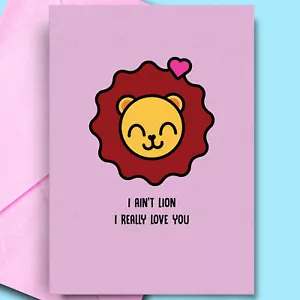 Tarjeta de cumpleaños traviesa I Ain't Lion novela descarada comedia novia marido esposa - Imagen 1 de 3
