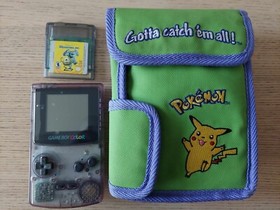 Nintendo Game Boy Color Clear Purple /W Game & Carry Case Good Condition Tested