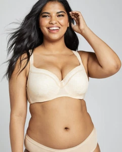 Reggiseno balconcino Cacique moderno pizzo leggermente foderato 42DD caffè moka - Foto 1 di 6