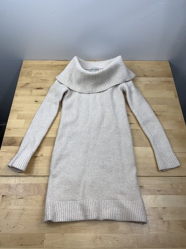 OFF WHITE Haute felpa con cappuccio collo cappuccio maglione vestito bianco sporco S #4154