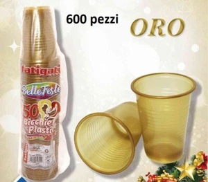X Set 600 Piezas Vasos De Plástico Desechables 200cc Oro Navidad Fiestas Dfh - Imagen 1 de 1