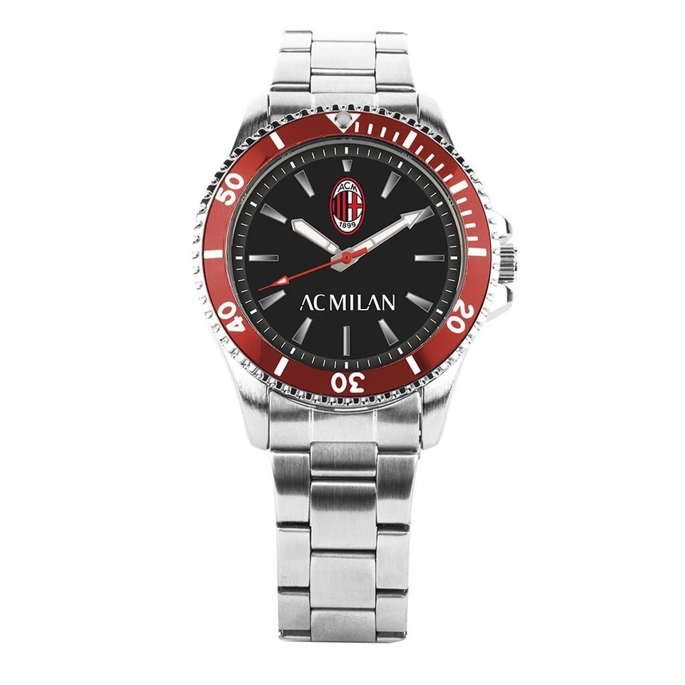 LOWELL Orologio Uomo AC MILAN P-M7476UNR Bracciale Acciaio Nero OFFICIAL