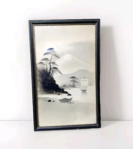 Pintura Enmarcada MCM Negro Blanco Oro Detalle Barco Playa Montaña Puerto 22x13.5 - Imagen 1 de 14
