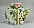 Ceramic Glazed Flower Fern Leaves Large Decorative Tea Pot