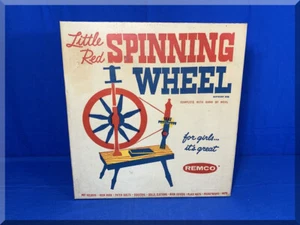 VINTAGE 1961 REMCO LITTLE RED SPINNING WHEEL KNITTING SEWING TOY FREE SHIPPING - Picture 1 of 15