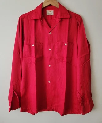 1950s Vintage Arrow Gabanaro Shirt Small 14.5 33 Rockabilly VLV Rayon Gabardine - Image 1 of 4
