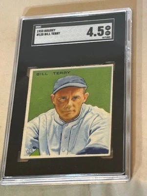 1933 ГУДИ #125 БИЛЛ ТЕРРИ SGC 4.5 VG EX + NEW YORK GIANTS БЕЙСБОЛЬНАЯ КАРТОЧКА. - Изображение 1 из 2